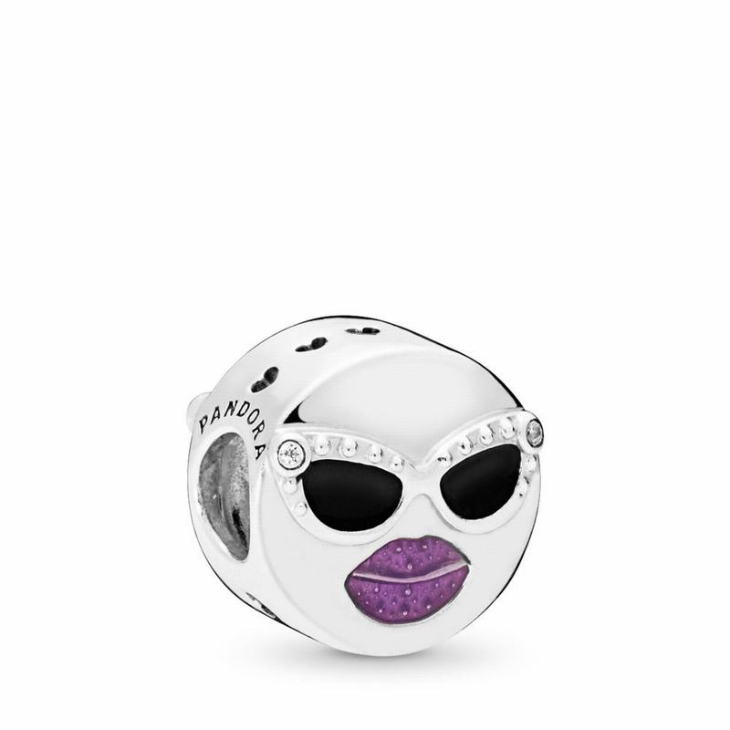 Pandora Stay Cool Charm - Sterling Silver/Enamel/Black/Cubic Zirconia - Canada | NK4834GV